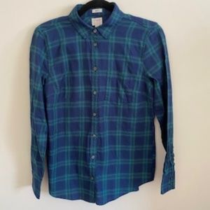 JCrew Boyfit Plaid Blouse, Size XS